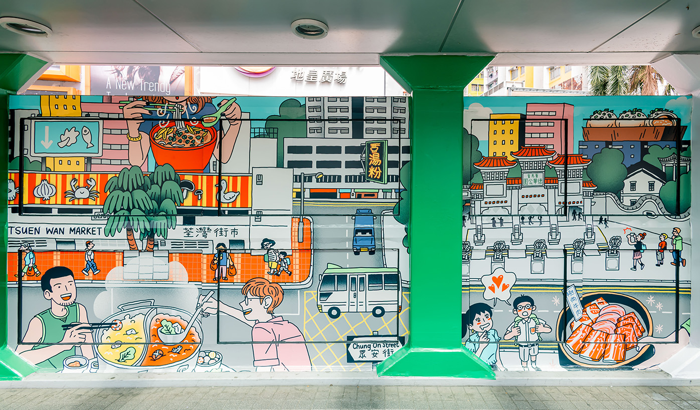 Pearl Law 她这次展览的画作取材自荃湾居民日常出入的真实场景